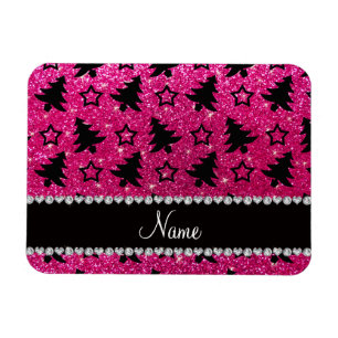 Nennen Sie Neon heißen rosa Glitzer Weihnachtsbäum Magnet