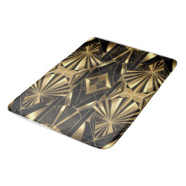 Neo Art Deco Black Gold Geometric Gatsby Bathroom Badematte