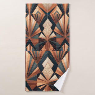 Néo Art Déco Turquoise Cuivre Géométrique Soleil É