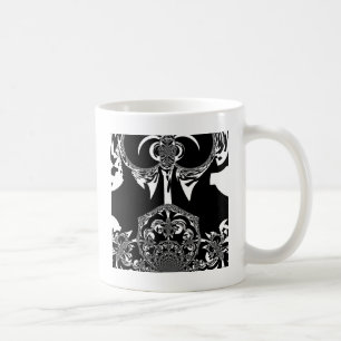Neo-Barock Noir Abstract Minimalist Designer Blac Kaffeetasse