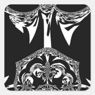 Neo-Barock Noir Abstracter Minimalist Designer Bla Quadratischer Aufkleber