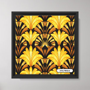 Neo Deco Gold Geometrisches Abstraktes Muster Leinwanddruck