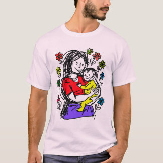 Neo-Expressionistische Muttertags-Kunstgrafik T-Shirt