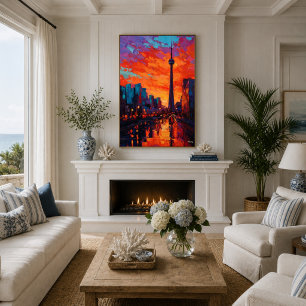 Neo-Expressionistische Toronto-Skyline bei lebendi Poster
