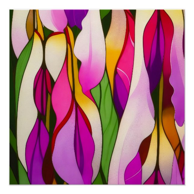 NEO FLORAL FARBIG ABSTRAKT POSTER (Vorderseite)