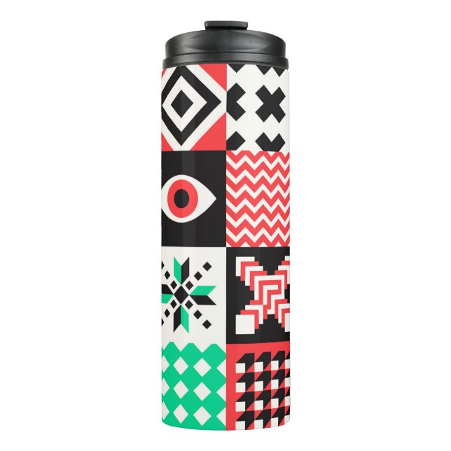 NEO GEO. Geometrisches Muster Thermosbecher (Vorderseite)