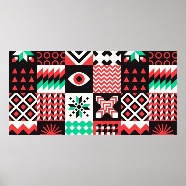 NEO GEO. Geometrisches Musterbild Poster (Vorne)