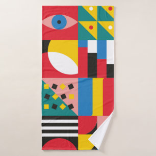 Neo Geometrische Illustration. Geometrische Formen Badehandtuch
