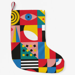 Neo Geometrische Illustration. Geometrische Formen Kleiner Weihnachtsstrumpf