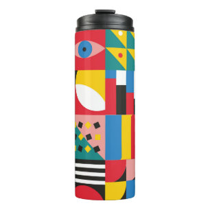Neo Geometrische Illustration. Geometrische Formen Thermosbecher