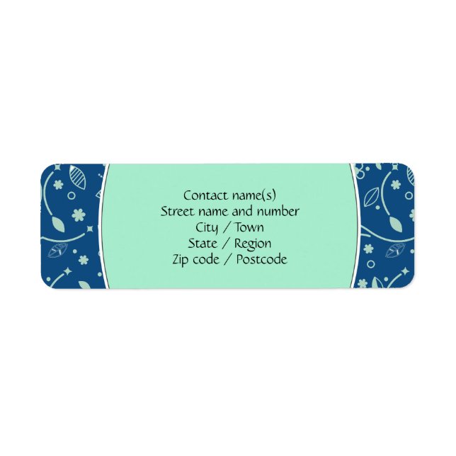NEO MINT CLASSIC BLAU Modernes, florales Personali (Vorne)