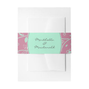 NEO MINT DUSKY PINK Modernes, florales Einladungsbanderole