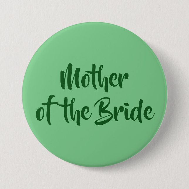 Neo Mint Grün Brautmutter Hochzeit Button (Vorderseite)
