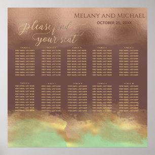 Neo-Minze Zimt Rose Goldfolie Aquarell Poster