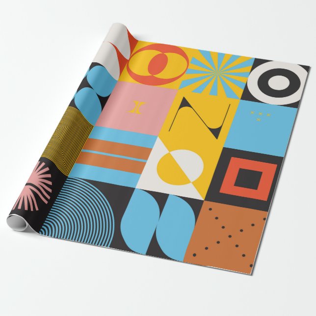 Neo Modernism Kunstwerk aus abstrakt g Geschenkpapier (Ungerollt)