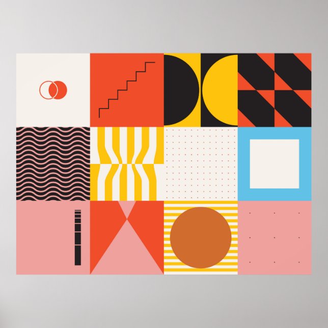 Neo-Modernismus-Kunstmuster aus abstrakten v Poster (Vorne)