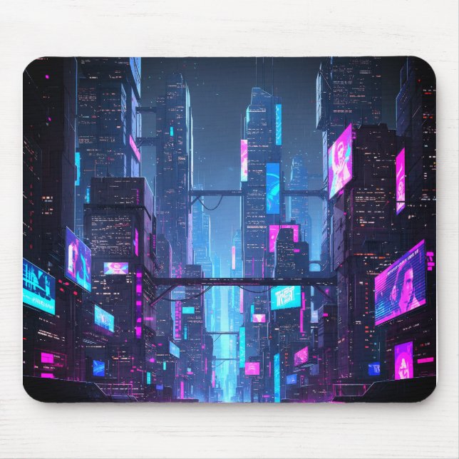 Neo-Tokyo Nachtleben Mousepad (Vorne)