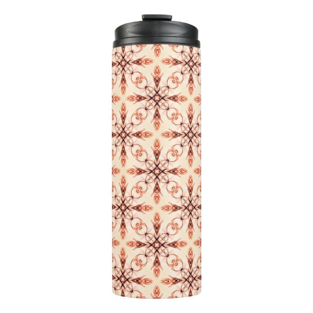 Neo Viktorianisch Brown Fraktal Pattern Thermosbecher (Vorderseite)