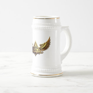NeoAnkh | 3D Golden Auge des Horus & geflügelte Py Bierglas