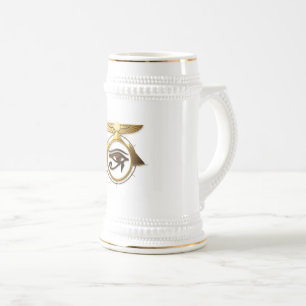 NeoAnkh 3D Golden Auge des Horus & geflügelte Sonn Bierglas