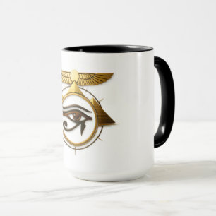 NeoAnkh 3D Horusauge geflügeltes Sonnenscheiben-Sy Tasse