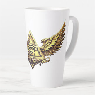 NeoAnkh Ägyptisches Horusauge Gold Flügelpyramide Milchtasse