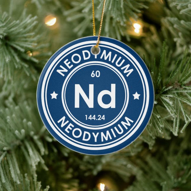 Neodymium Element Blue Keramik Ornament (Baum)