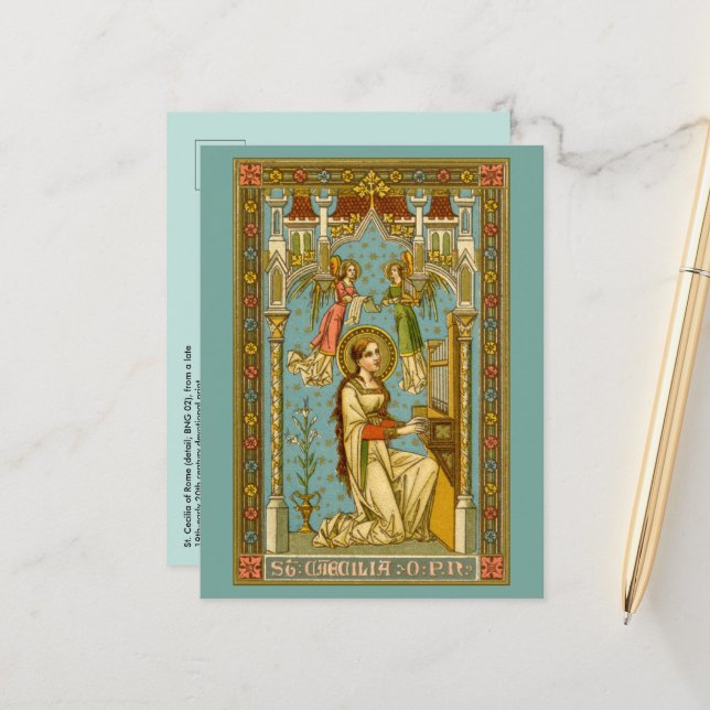NeoGothic St. Cecilia of Rome (BNG 02) Postcard Postkarte (Vorderseite/Rückseite Beispiel)