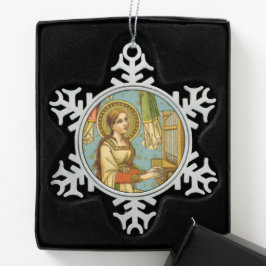 NeoGothic St. Cecilia of Rome (BNG 02) Schneeflocken Zinn-Ornament