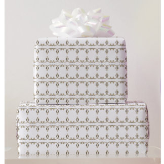 Neoklassische goldene Zierlilie-Muster Hochzeit Geschenkpapier