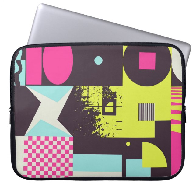 Neomomoderne Ästhetik von Brutalismus Design Poste Laptopschutzhülle (Vorderseite)