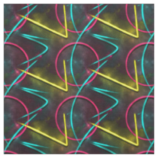 Neon80er abstraktes geometrisches Muster Stoff