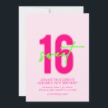 Neon 16 . Geburtstag Geburtstagsparty Einladung<br><div class="desc">Neon 16 . Geburtstag Geburtstagsparty Einladung</div>