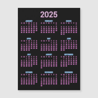 Neon 2025 Kalender Magnetkarte