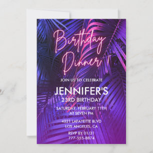 Neon 23e anniversaire invitations Floral Diner