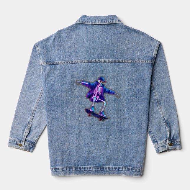 Neon 3D Skeleton Skateboarding – Funny Streetwear  (Verso)