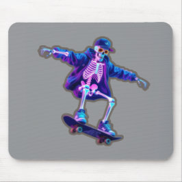 Neon 3D Skeleton Skateboarding – Funny Streetwear Mousepad