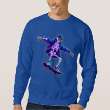 Neon-3D-Skelett-Skateboarding – Lustige Streetwear