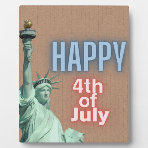 Neon 4. Juli Liberty Statue Tabletop Fotoplatte