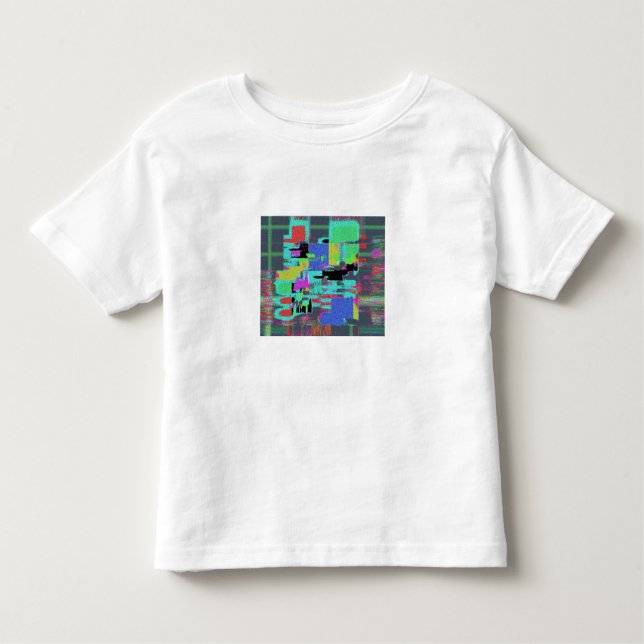 Neon 90er 80er Grid Design Kleinkind T-shirt (Vorderseite)