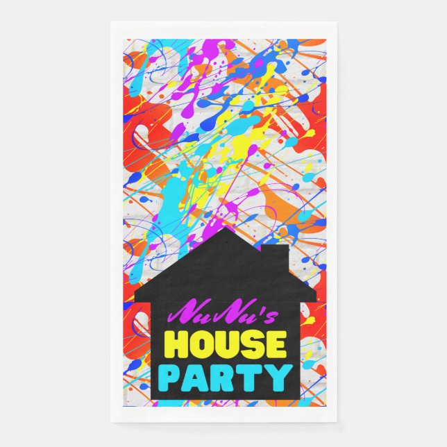 Neon 90er Retro Hip Hop Theme House Party Serviette (Vorderseite)