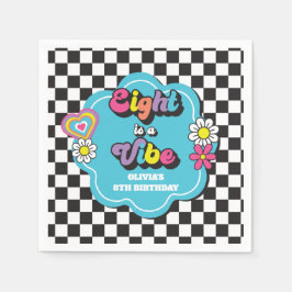 Neon 90s Retro Aight ist ein Vibe 8. Geburtstag Serviette