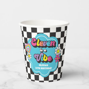 Neon 90s Retro Eleven ist ein Vibe 11. Geburtstag Pappbecher