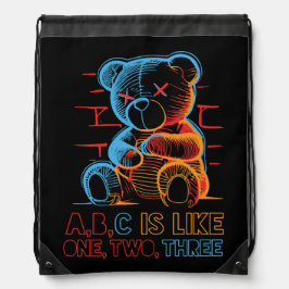 Neon ABC Teddy Bear Sportbeutel