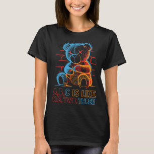 Neon-ABC-Teddybär T-Shirt