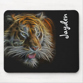 Neon Abstract TigerHead Mousepad