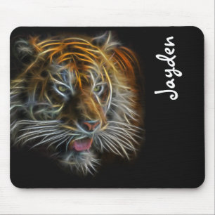 Neon Abstract TigerHead Mousepad