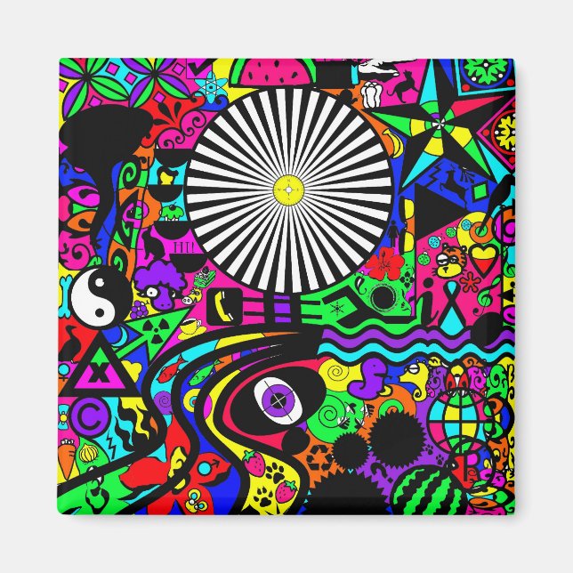 Neon Abstrait Magnet (Devant)