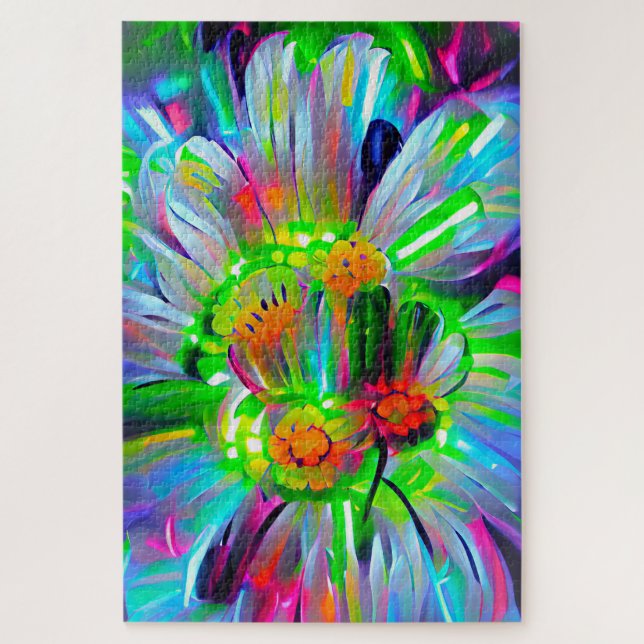 Neon Abstrakt Daisis mit Vivid Colors (Vertikal)