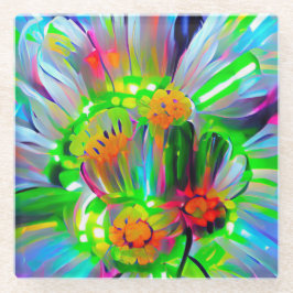 Neon Abstrakt Daisis mit Vivid Colors Glasuntersetzer